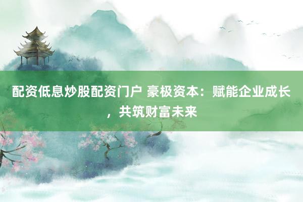 配资低息炒股配资门户 豪极资本：赋能企业成长，共筑财富未来