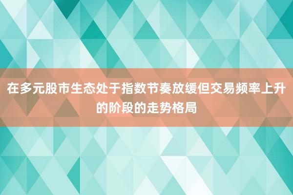 在多元股市生态处于指数节奏放缓但交易频率上升的阶段的走势格局