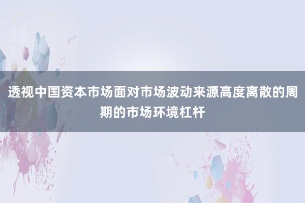 透视中国资本市场面对市场波动来源高度离散的周期的市场环境杠杆