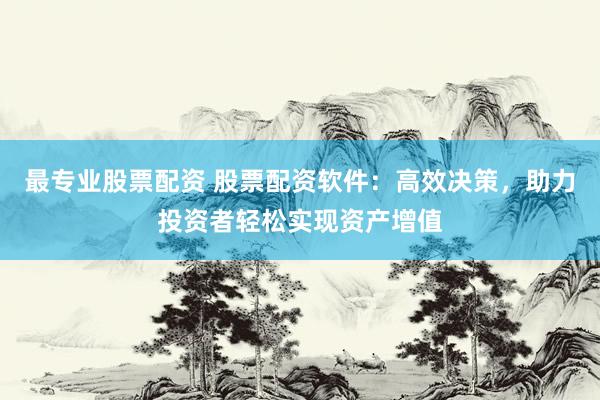 最专业股票配资 股票配资软件：高效决策，助力投资者轻松实现资产增值
